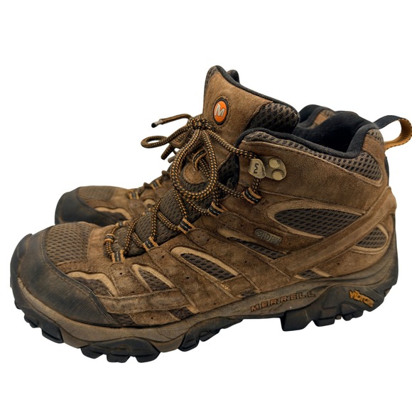 Merrell Other - Merrell Moab 2 Mid Waterproof Hiking Boots Mens 9.5 Earth Brown J06051 Vibram